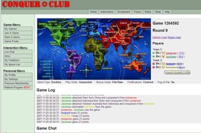 Conquer Club is a popular online board game in the Risk style!