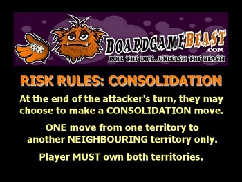 Risk board game rules: how to make a consolidation at the end of your turn.