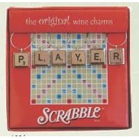 Scrabble Player wine charms